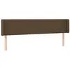 Image de vidaXL Tête de Lit à LED Meuble de Chambre à Coucher Accessoire de Lit Double Tête de Cadre de Lit Intérieur Marron Foncé 163x16x78/88 cm Tissu