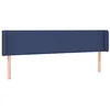 Image de vidaXL Tête de Lit à LED Meuble de Chambre à Coucher Accessoire de Lit Double Tête de Cadre de Lit Intérieur Bleu 163x16x78/88 cm Tissu