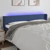 Image de vidaXL Tête de lit à LED Bleu 163x16x78/88 cm Tissu