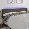 Image de vidaXL Tête de lit à LED Marron foncé 183x16x78/88 cm Tissu