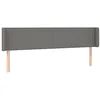 Image de vidaXL Tête de lit à LED Gris foncé 203x16x78/88 cm Tissu