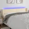 Image de vidaXL Tête de lit à LED Crème 203x16x78/88 cm Tissu