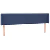 Image de vidaXL Tête de Lit à LED Meuble de Chambre à Coucher Accessoire de Lit Double Tête de Cadre de Lit Intérieur Bleu 203x16x78/88 cm Tissu