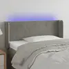 Image de vidaXL Tête de lit à LED Gris clair 103x16x78/88 cm Velours