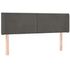 Image de vidaXL Tête de Lit à LED Meuble de Chambre à Coucher Accessoire de Lit Double Tête de Cadre de Lit Intérieur Gris Foncé 147x16x78/88 cm Velours