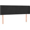 Image de vidaXL Tête de Lit à LED Meuble de Chambre à Coucher Accessoire de Lit Double Tête de Cadre de Lit Intérieur Noir 147x16x78/88 cm Velours