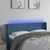 Image de vidaXL Tête de lit à LED Bleu foncé 147x16x78/88 cm Velours
