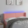Image de vidaXL Tête de lit à LED Rose 147x16x78/88 cm Velours