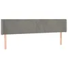 Image de vidaXL Tête de Lit à LED Meuble de Chambre à Coucher Accessoire de Lit Double Tête de Cadre de Lit Intérieur Gris Clair 163x16x78/88 cm Velours