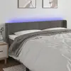 Image de vidaXL Tête de lit à LED Gris foncé 163x16x78/88 cm Velours