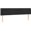 Image de vidaXL Tête de Lit à LED Meuble de Chambre à Coucher Accessoire de Lit Double Tête de Cadre de Lit Intérieur Noir 163x16x78/88 cm Velours
