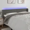 Image de vidaXL Tête de lit à LED Gris foncé 183x16x78/88 cm Velours