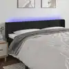 Image de vidaXL Tête de lit à LED Noir 183x16x78/88 cm Velours