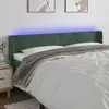 Image de vidaXL Tête de lit à LED Vert foncé 183x16x78/88 cm Velours