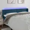 Image de vidaXL Tête de lit à LED Bleu foncé 183x16x78/88 cm Velours
