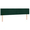 Image de vidaXL Tête de Lit à LED Meuble de Chambre à Coucher Accessoire de Lit Double Tête de Cadre de Lit Intérieur Vert Foncé 203x16x78/88 cm Velours