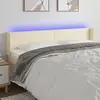 Image de vidaXL Tête de lit à LED Crème 183x16x78/88 cm Similicuir