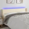 Image de vidaXL Tête de lit à LED Crème 203x16x78/88 cm Similicuir