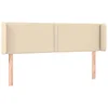 Image de vidaXL Tête de Lit à LED Meuble de Chambre à Coucher Accessoire de Lit Double Tête de Cadre de Lit Intérieur Crème 147x16x78/88 cm Tissu