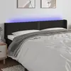 Image de vidaXL Tête de lit à LED Noir 183x16x78/88 cm Tissu