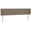 Image de vidaXL Tête de Lit à LED Meuble de Chambre à Coucher Accessoire de Lit Double Tête de Cadre de Lit Intérieur Taupe 183x16x78/88 cm Tissu