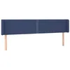 Image de vidaXL Tête de Lit à LED Meuble de Chambre à Coucher Accessoire de Lit Double Tête de Cadre de Lit Intérieur Bleu 183x16x78/88 cm Tissu