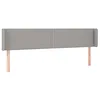 Image de vidaXL Tête de Lit à LED Meuble de Chambre à Coucher Accessoire de Lit Double Tête de Cadre de Lit Intérieur Gris Clair 203x16x78/88 cm Tissu