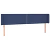 Image de vidaXL Tête de Lit à LED Meuble de Chambre à Coucher Accessoire de Lit Double Tête de Cadre de Lit Intérieur Bleu 203x16x78/88 cm Tissu