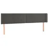 Image de vidaXL Tête de lit à LED Gris foncé 163x16x78/88 cm Velours