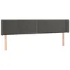 Image de vidaXL Tête de lit à LED Gris foncé 183x16x78/88 cm Velours