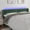 Image de vidaXL Tête de lit à LED Vert foncé 183x16x78/88 cm Velours