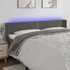Image de vidaXL Tête de lit à LED Gris foncé 203x16x78/88 cm Velours