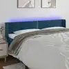 Image de vidaXL Tête de lit à LED Bleu foncé 203x16x78/88 cm Velours