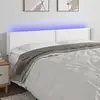 Image de vidaXL Tête de lit à LED Blanc 203x16x78/88 cm Similicuir