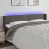 Image de vidaXL Tête de lit à LED Gris 203x16x78/88 cm Similicuir