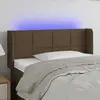 Image de vidaXL Tête de lit à LED Marron foncé 83x16x78/88 cm Tissu
