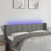 Image de vidaXL Tête de lit à LED Gris foncé 147x16x78/88 cm Tissu