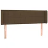 Image de vidaXL Tête de Lit à LED Meuble de Chambre à Coucher Accessoire de Lit Double Tête de Cadre de Lit Intérieur Marron Foncé 147x16x78/88 cm Tissu