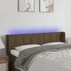Image de vidaXL Tête de lit à LED Marron foncé 147x16x78/88 cm Tissu