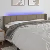 Image de vidaXL Tête de lit à LED Taupe 203x16x78/88 cm Tissu