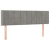 Image de vidaXL Tête de Lit à LED Meuble de Chambre à Coucher Accessoire de Lit Double Tête de Cadre de Lit Intérieur Gris Clair 147x16x78/88 cm Velours
