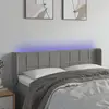 Image de vidaXL Tête de lit à LED Gris clair 147x16x78/88 cm Velours