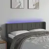Image de vidaXL Tête de lit à LED Gris foncé 147x16x78/88 cm Velours
