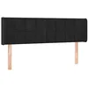 Image de vidaXL Tête de Lit à LED Meuble de Chambre à Coucher Accessoire de Lit Double Tête de Cadre de Lit Intérieur Noir 147x16x78/88 cm Velours