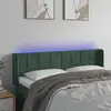 Image de vidaXL Tête de lit à LED Vert foncé 147x16x78/88 cm Velours