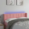 Image de vidaXL Tête de lit à LED Rose 147x16x78/88 cm Velours