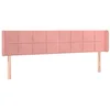 Image de vidaXL Tête de Lit à LED Meuble de Chambre à Coucher Accessoire de Lit Double Tête de Cadre de Lit Intérieur Rose 183x16x78/88 cm Velours