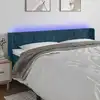 Image de vidaXL Tête de lit à LED Bleu foncé 203x16x78/88 cm Velours