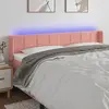 Image de vidaXL Tête de lit à LED Rose 203x16x78/88 cm Velours