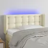 Image de vidaXL Tête de lit à LED Crème 83x16x78/88 cm Similicuir